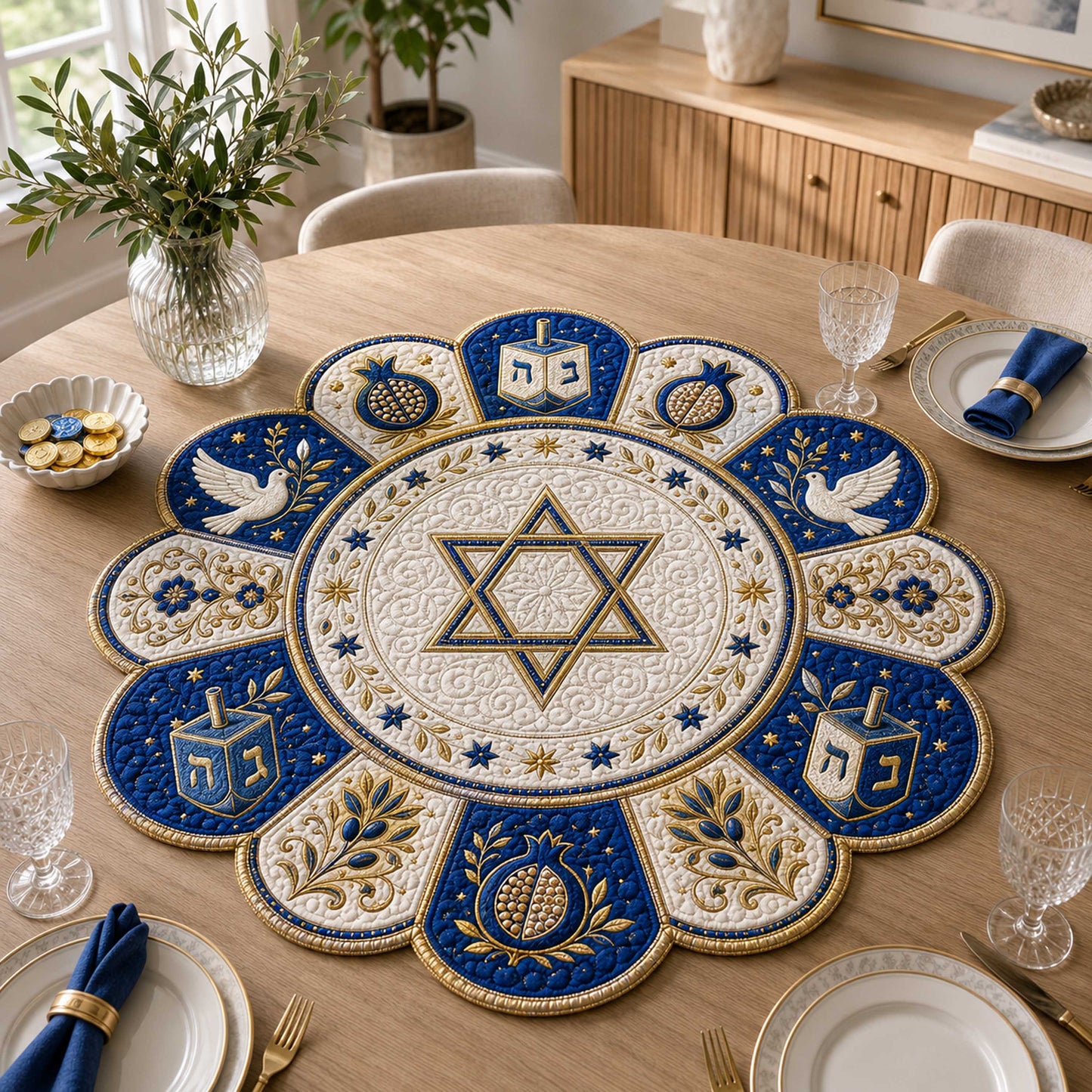 Sacred Traditions Custom Shape Quilted Table Topper SN0TD287