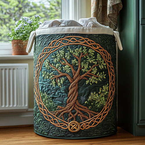 Sacred Tree Quilted Laundry Basket NCU0DDK1024