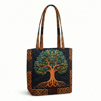 Sacred Tree Quilted Zipper Tote bag SN0NT008