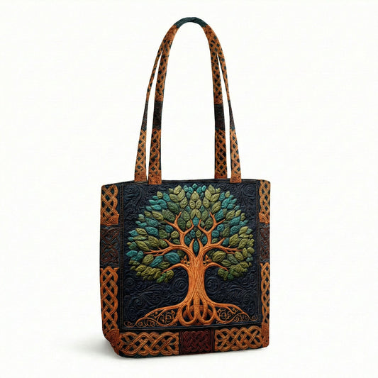 Sacred Tree Quilted Zipper Tote bag SN0NT008