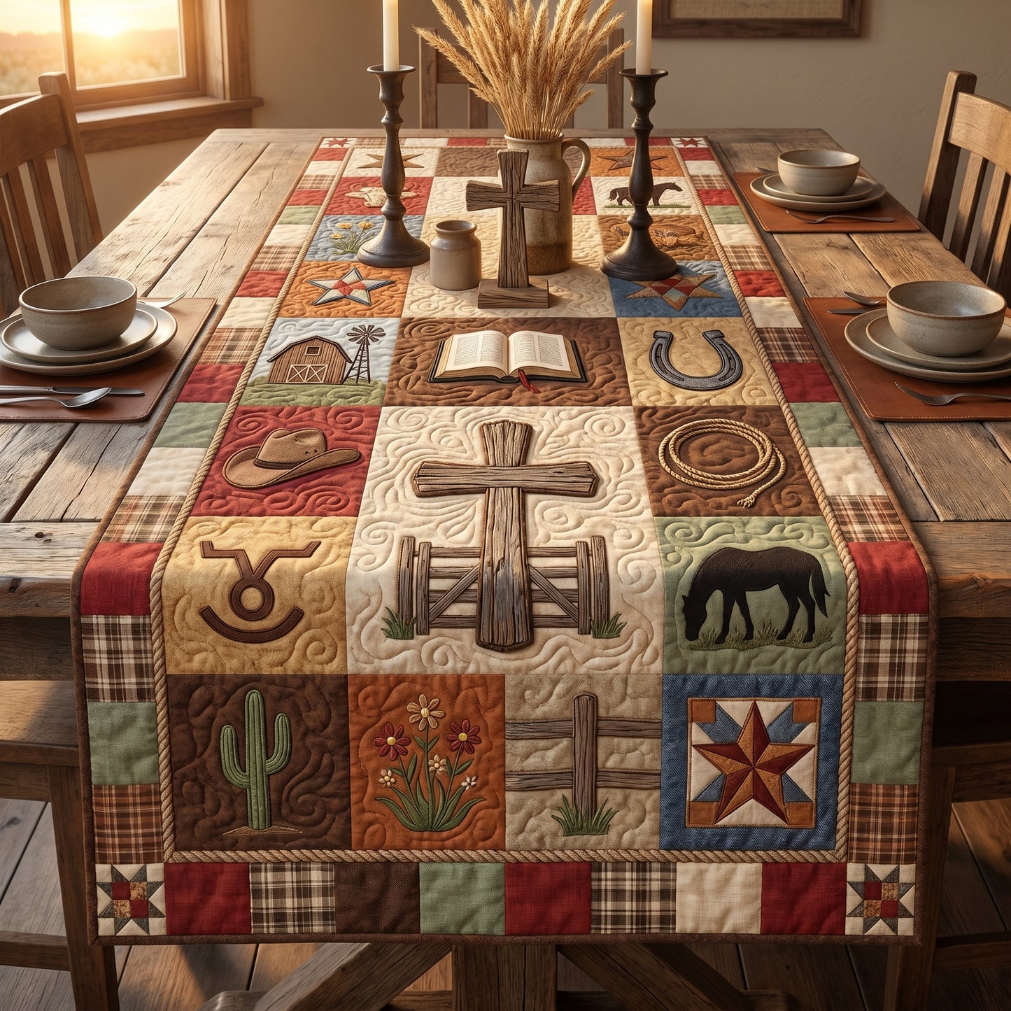 Saddle And Grace Quilted Table Runner SN0DV072