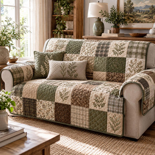Sage Country Comfort Quilted Sofa Cover SN0DV1065