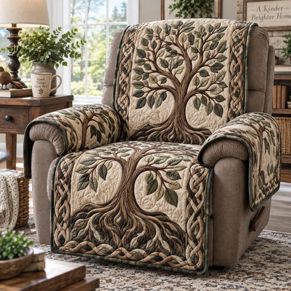 Sage Family Tree Quilted Sofa Cover SN0DV967