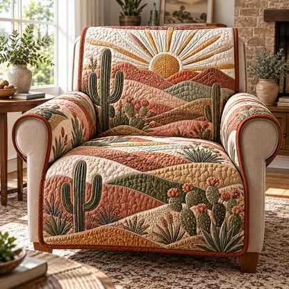 Sandstone Cactus Valley Quilted Sofa Cover SN0DV1034