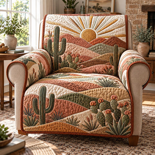 Sandstone Cactus Valley Quilted Sofa Cover SN0DV1034