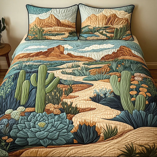 Sandy Trails 3-Piece Quilted Bedding Set NCU0VH2044