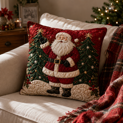 Santa Evergreen Quilted Pillow Case SN0DV293