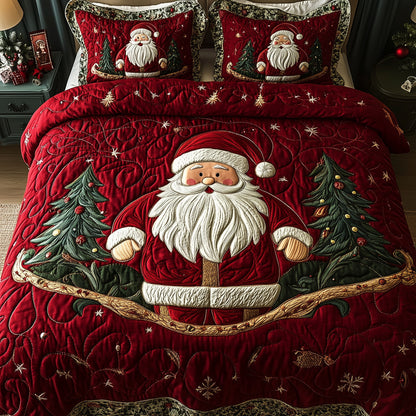 Santa Sleigh Ride 3-Piece Quilted Bedding Set NCU0DK2163