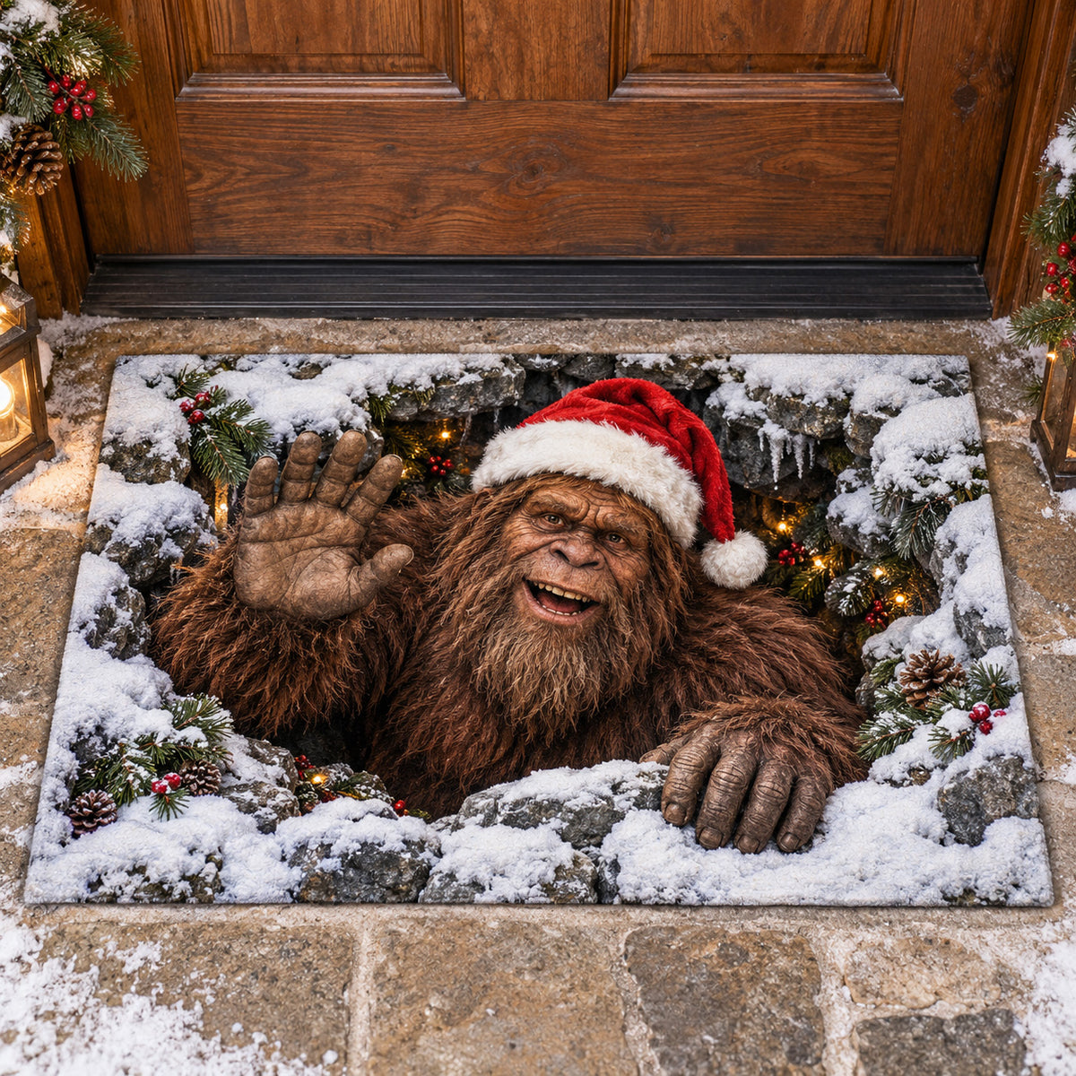 Santa Bigfoot Doormat SN0TV637