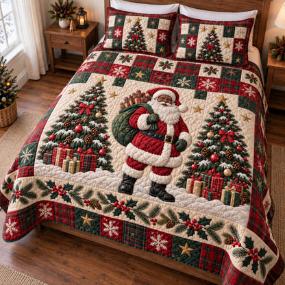 Santa Celebration 3-Piece Quilted Bedding Set SN0TV334