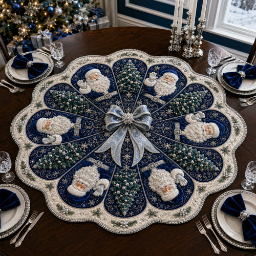 Santa Cheer Custom Shape Quilted Table Topper SN0TD184