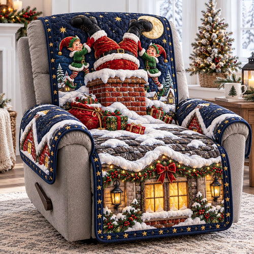 Santa Chimney Elves Quilted Sofa Cover SN0TD1267