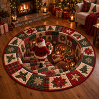 Santa Christmas Drop Quilted Round Mat SN0DV796