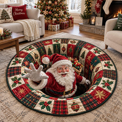 Santa Christmas Portal Quilted Round Mat SN0DV728
