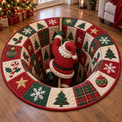 Santa Christmas Retreat Quilted Round Mat SN0TV513