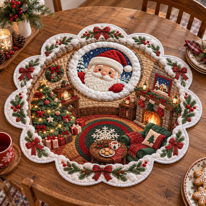 Santa Christmas Room Custom Shape Quilted Table Topper SN0TV484