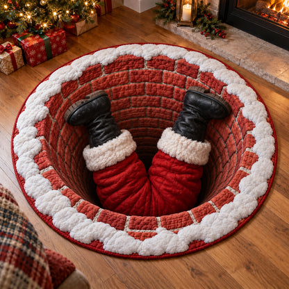 Santa Cozy Landing Quilted Round Mat SN0TV431