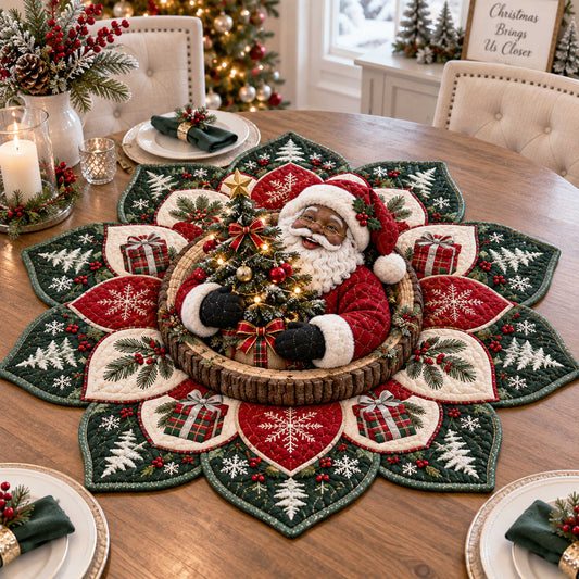 Santa Energy Custom Shape Quilted Table Topper SN0TD544
