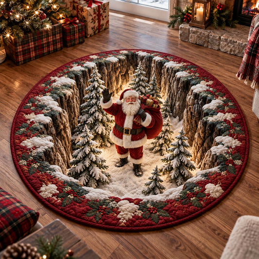 Santa Forest Portal Quilted Round Mat SN0DV733