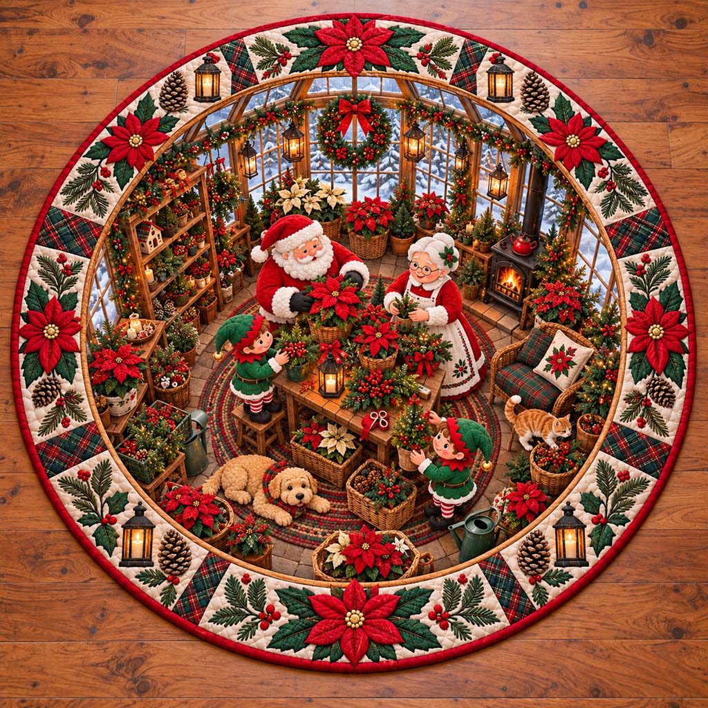 Santa Gallery Quilted Round Mat SN0HH0716