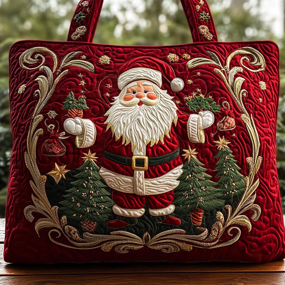 Santa Gift Quilted Tote Bag NCU0DK9745