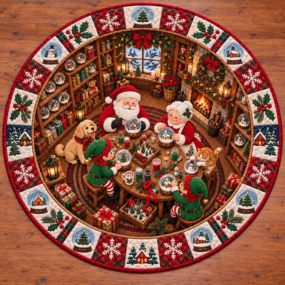 Santa Globes Quilted Round Mat SN0HH0717