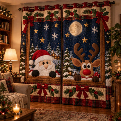 Santa Got The Night Shift Quilted Curtains SN0PT1091