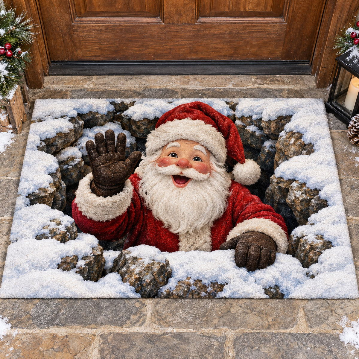 Santa Greeting Doormat SN0TV645