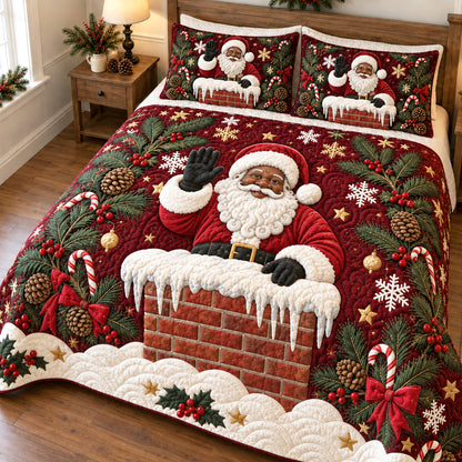 Santa Hearth 3-Piece Quilted Bedding Set SN0TV337