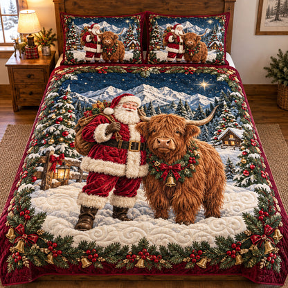 Santa Highland 3-Piece Quilted Bedding Set SN0TV763