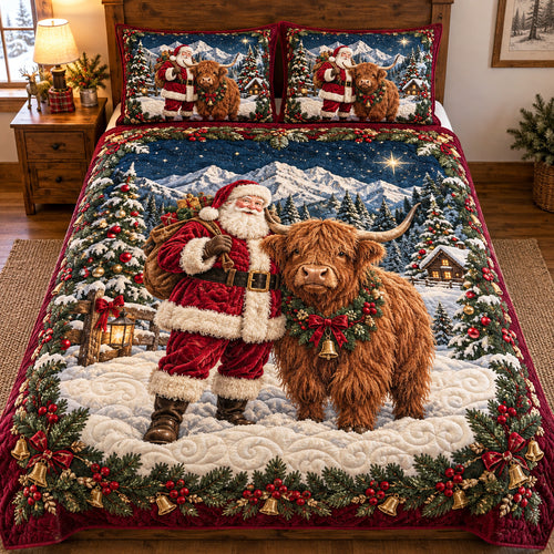 Santa Highland 3-Piece Quilted Bedding Set SN0TV763