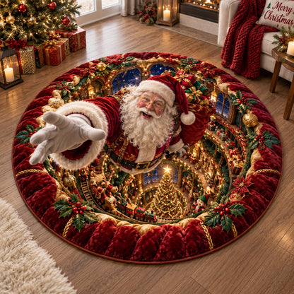 Santa Holiday Grab Quilted Round Mat SN0DV895