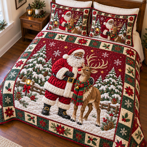 Santa Journey 3-Piece Quilted Bedding Set SN0TV341