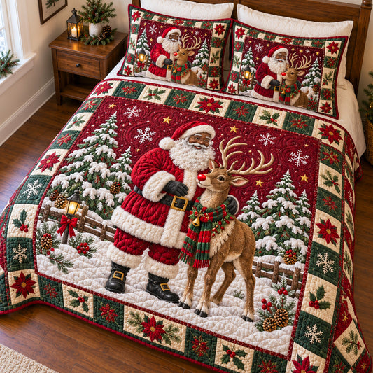 Santa Journey 3-Piece Quilted Bedding Set SN0TV341