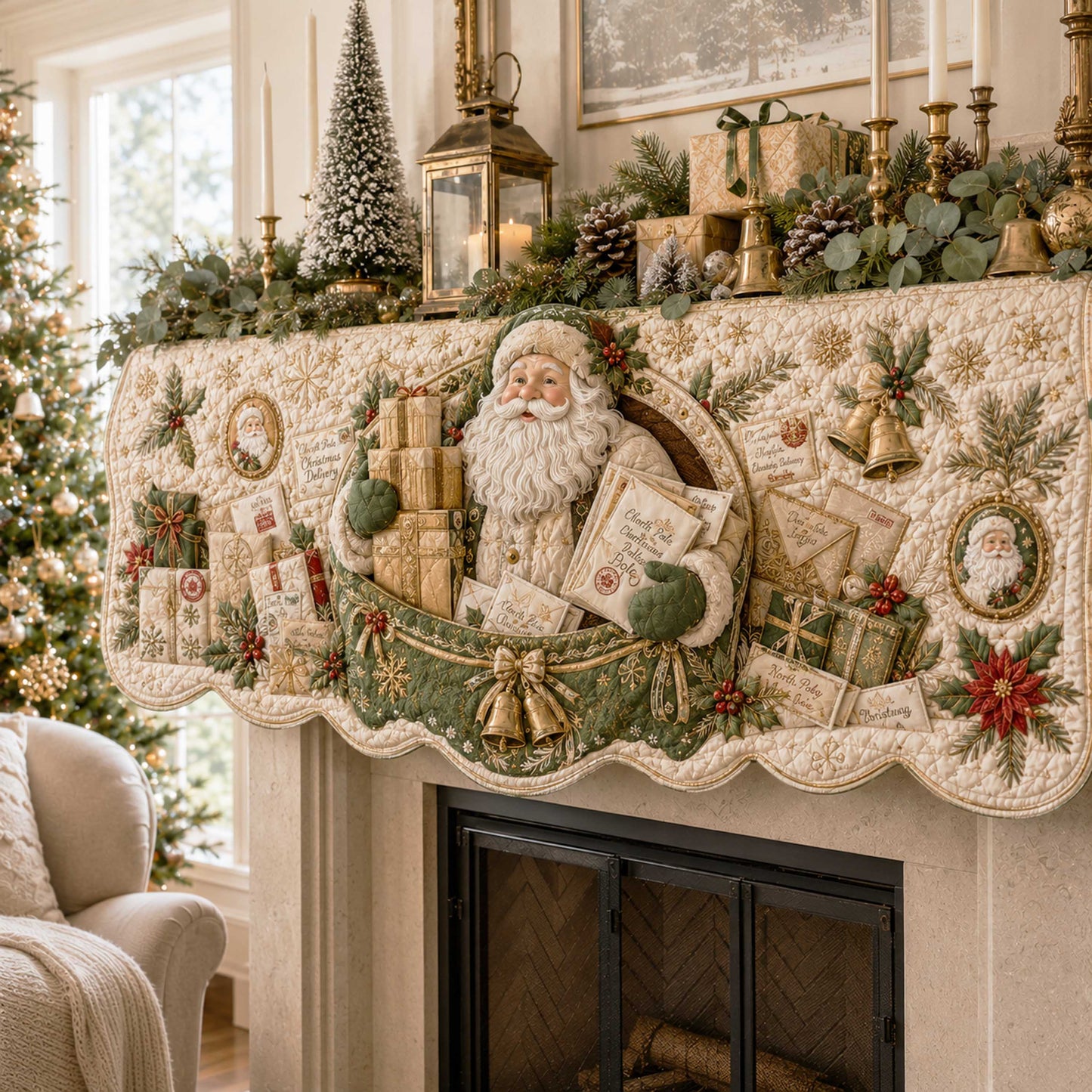 Santa Journey Quilted Mantel Scarf SN0TD245