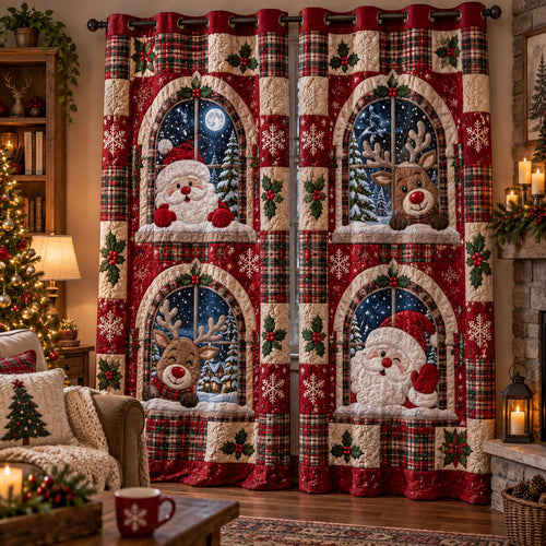 Santa Knows You’re Home Quilted Curtains SN0PT1092