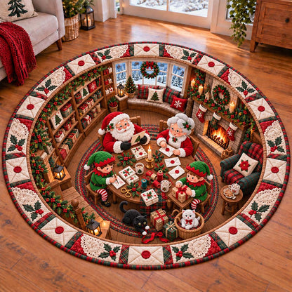 Santa Letters Quilted Round Mat SN0HH0718