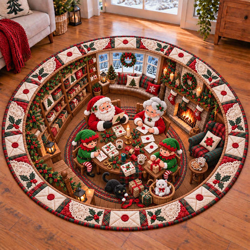 Santa Letters Quilted Round Mat SN0HH0718