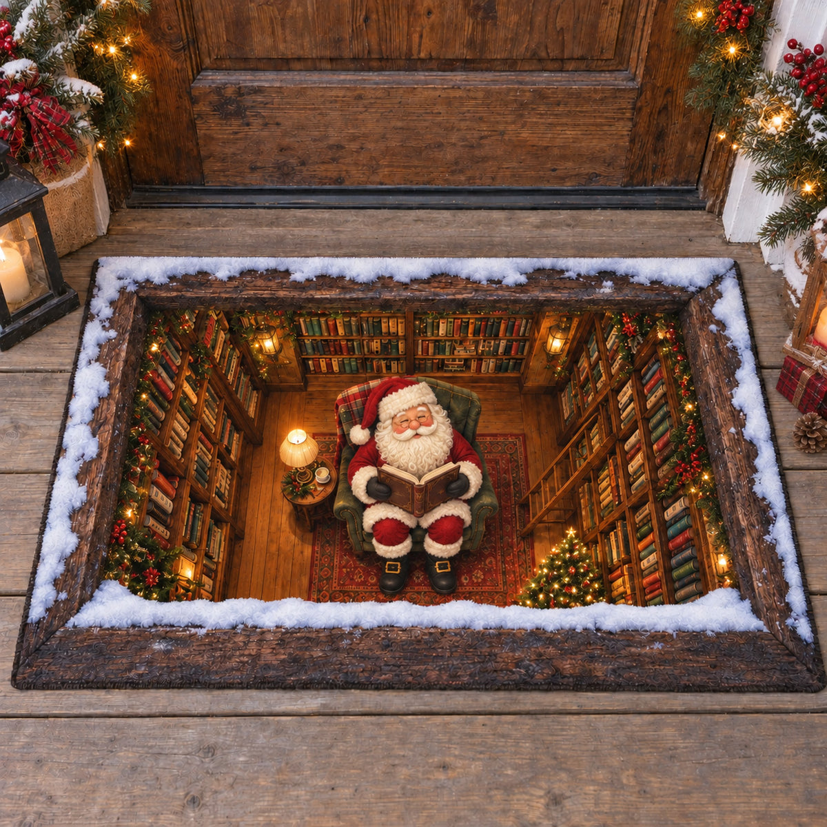 Santa Library Doormat SN0TV655