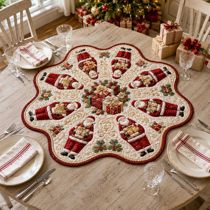 Santa Magic Custom Shape Quilted Table Topper SN0TD183