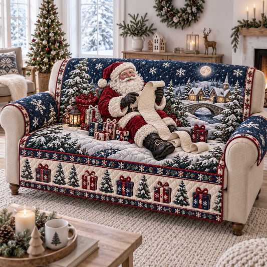 Santa Night Quilted Sofa Cover SN0TD471