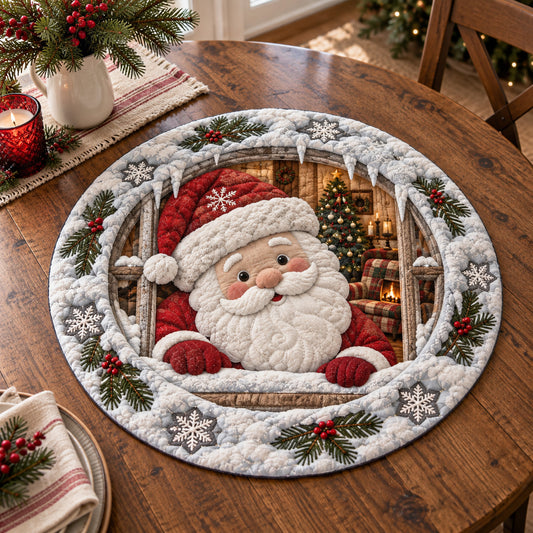 Santa Portrait Custom Shape Quilted Table Topper SN0TV483
