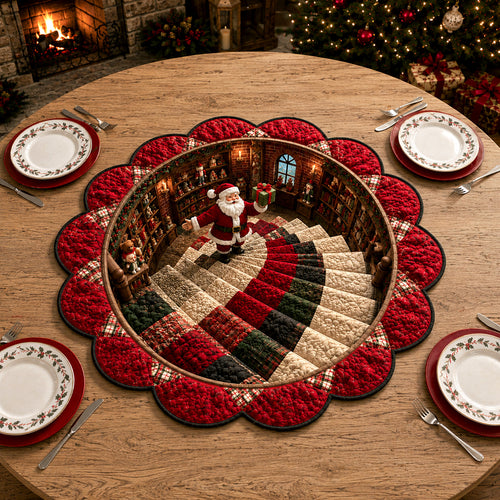 Santa Sanctuary Custom Shape Quilted Table Topper SN0TV171