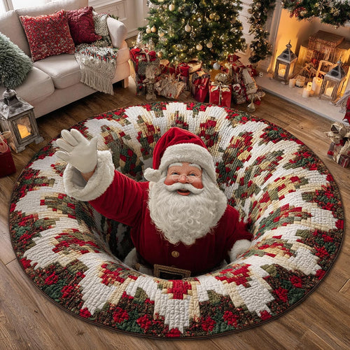 Santa Says Hi Quilted Round Mat SN0DV754