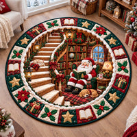 Santa Steps Quilted Round Mat SN0TD891