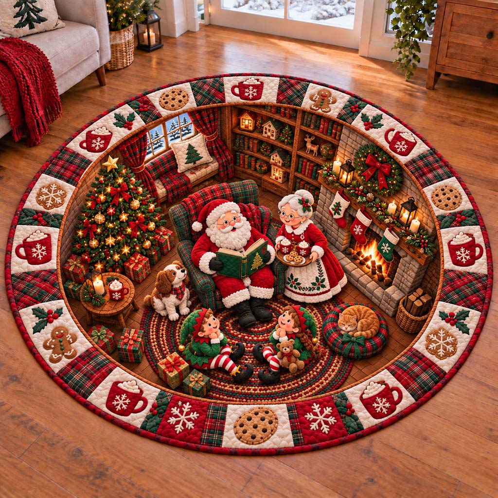 Santa Stories Quilted Round Mat SN0HH0715