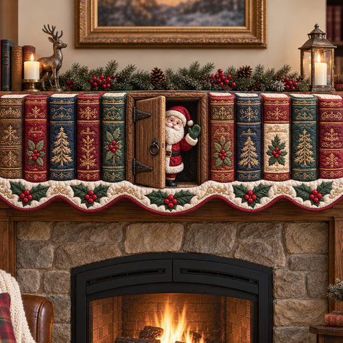 Santa Storybook Quilted Mantel Scarf SN0TV600