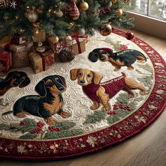 Santa Stretchy Helper Quilted Christmas Tree Skirt NCU0DV7949