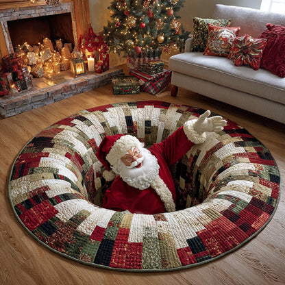 Santa Stuck Again Quilted Round Mat SN0DV753