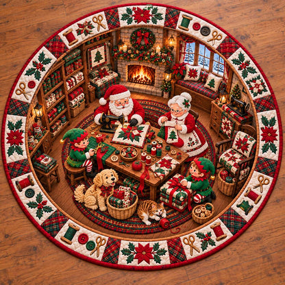 Santa Tailor Quilted Round Mat SN0HH0725